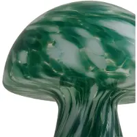 LINDBY Hubi bordlampe, grønn, glass, Ø 22 cm, soppform