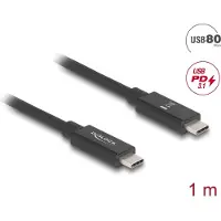 HQ Products - USB-kabel - USB-C (hann) til USB-C (hann) - Thunderbolt 4 - 48 V - 5 A - opp til 240 W strømforsyningsstøtte, støtte for Power Delivery 3,1, up to 80 Gbps data transfer rate, E-marker, 16K 6