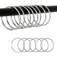 INF Ringer til dusjforheng og gardiner, 30 stk. Silver 60 mm