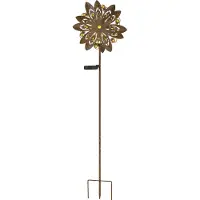 Globo LED-solcellelampe 36578, jordspyd, rustbrun, metall, glass