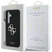GUESS Silikon Big 4G Logo Bottom Script-etui for Samsung Galaxy S25 - svart
