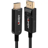 Lindy Hdmi/displayport 20 M Fiberoptisk Kabel