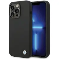 BMW Silikon metall logo etui for iPhone 15 Pro - svart