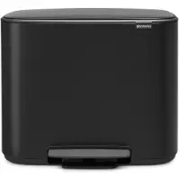Brabantia Bo Pedal Bin - Søppelbøtte - flipp-lokk - 36 L - fotpedal - matt svart