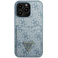 GUESS 4G Triangle Logo Cardslot-etui for iPhone 13 Pro / 13 - Blå