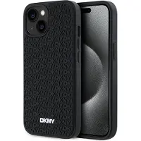 DKNY 3D-etui med gummimønster for iPhone 15/14/13 - svart