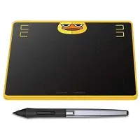 HUION HS64 Special Edition Graphics Pen Tablet, Ledning & Trådløs, 5080 Ipi, 160 x 102 mm, USB, 1 cm, Svart, Gult