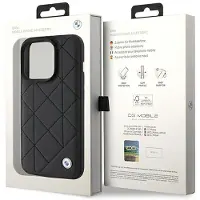 BMW Quiltet skinnveske for iPhone 15 Pro Max - svart