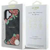 GUESS GUHMP16SP4ROPEMCK iPhone 16 6,1" svart/svart hardcase 4G Flowers Print MagSafe