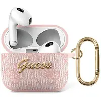 GUESS GUA34GSMP AirPods 3-deksel rosa/rosa 4G Script Metal Collection