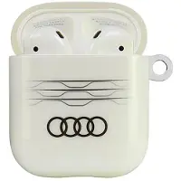 Audi IML-etui med geometrisk mønster til AirPods 1 / 2 – Hvit