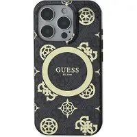 GUESS IML Peony On 4G Bakgrunn MagSafe-etui for iPhone 16 Pro - svart