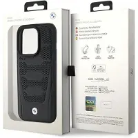 BMW Lær Seter Mønster tilfelle for iPhone 15 Pro Max - svart
