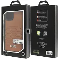 Audi syntetisk lærveske med MagSafe for iPhone 15 Plus / 14 Plus - Brun