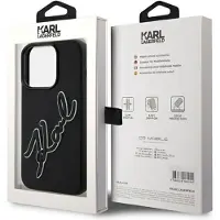 Karl Lagerfeld 3D-signaturveske i gummi til iPhone 15 Pro Max - Svart