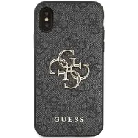GUESS 4G Big Metal Logo iPhone X/XS-etui - grå