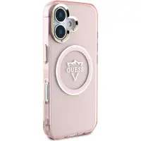 GUESS IML Metal Mountain Logo MagSafe iPhone 16 vesker - rosa