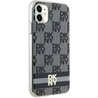 DKNY IML rutete ensfarget mønster og trykte striper MagSafe-etui for iPhone 11 / Xr - Svart