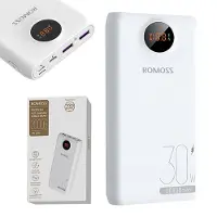 Romoss Pro Powerbank 20000 mAh med PD 30 W og LED-display - Hvit