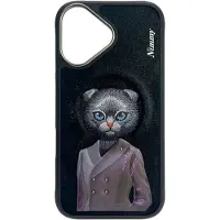 Nimmy Magnetic Magnetic mote søt kjæledyr MagSafe-etui for iPhone 16 - svart