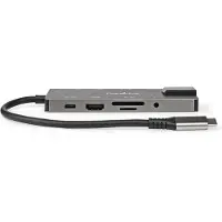 Nedis Gull Ccbw64775at02 10-i-1 Multiport Usb-adapter Usb 3.2 Gen 1 Usb-c M-rj45 F/hdmi/sd/2x Usb-c/f/3x Usb-a F 5gbps Belagt 3.5mm 0.2 M