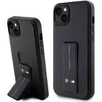 BMW Grip Stand Hot Stamp-etui for iPhone 14 / 15 / 13 - Svart