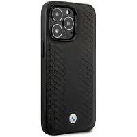 BMW Skinnveske med diamantmønster for iPhone 14 Pro - svart
