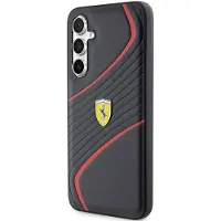 Ferrari Twist Metal Logo-deksel for Samsung Galaxy S23 FE - svart