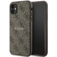 GUESS GUHMN61G4GFRW iPhone 11 6,1" / Xr brun/brun hardcase 4G Collection Leather Metal Logo MagSafe