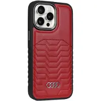 Audi syntetisk lærveske med MagSafe for iPhone 15 Pro Max - rød