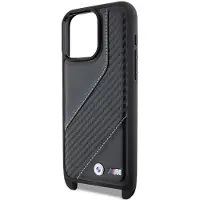 BMW M Edition Carbon Stripe & Strap-etui for iPhone 15 Pro - svart