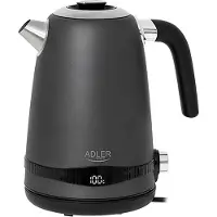 Adler AD 1295 grå vannkoker metall 1,7l med LCD og temperaturkontroll