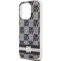 DKNY IML MagSafe-etui med rutete ensfarget mønster og trykte striper til iPhone 13 Pro / 13 - Svart