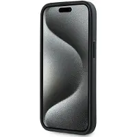 Karl Lagerfeld Diagonal Quilted Script-etui for iPhone 15 / 14 / 13 - svart