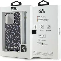 Karl Lagerfeld Zebra med ledning iPhone 15 Pro Max-etui - Lilla