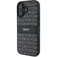 DKNY Texture Pattern Tonal Stripe iPhone 16-etui - svart
