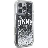 DKNY DKHCP16LLBNAEK iPhone 16 Pro 6,3" svart/svart hardcase med flytende glitterbue-logo