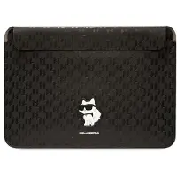 Karl Lagerfeld Saffiano Monogram Choupette-etui for en 16" bærbar datamaskin - svart