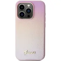 GUESS GUHCP15XPSAIRSP iPhone 15 Pro Max 6,7" rosa/rosa hardcase Saffiano Iridescent Script