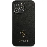 GUESS Saffiano 4G Small Metal Logo-etui for iPhone 13 Pro / 13 6,1" - svart
