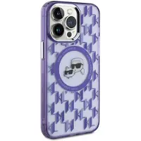 Karl Lagerfeld IML Monogram Karl & Choupette Head MagSafe-etui for iPhone 15 Pro Max - Lilla