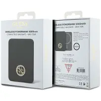 GUESS MagSafe 4G Strassed Metal Logo induksjonskraftbank 15W 5000mAh - svart