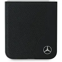 Mercedes MagSafe-etui i lær med treimitasjon for Samsung Galaxy Z Flip 6 - Svart