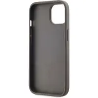 DKNY MagSafe iPhone 15-etui i skinn med rutete ensfarget mønster - Beige