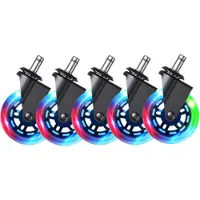 Dutzo Premium 3" Universell Gummihjul for alle stoltyper - RGB - Gummi - RGB - Gummi