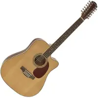 Gear4Music Dreadnought Cutaway 12-Strengers Akustisk Gitar fra Naturell