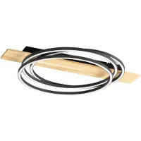 FISCHER&HONSEL GMBH LED-taklampe Marit, lengde 76 cm, sandgrå, metall/tre