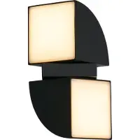 Searchlight Dakota utendørs LED-vegglampe, svart, høyde 21 cm, 2 lyskilder