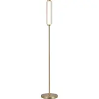Searchlight LED-gulvlampe Mod, messingfarget, dimbar i 3 trinn, stål