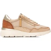 Carmela for woman. 16243003-BEIGE Leather Sneakers 162430 beige (36), 3 to 5 cm, Zip, Casual